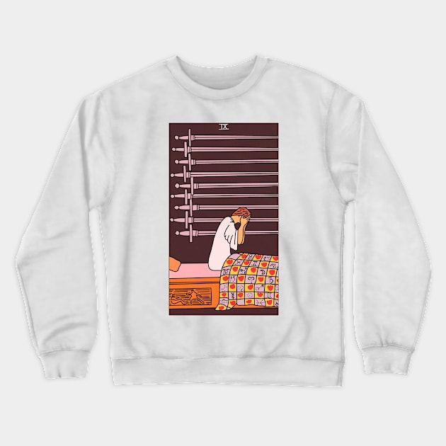 9 of Swords Crewneck Sweatshirt by ThingRubyDoes